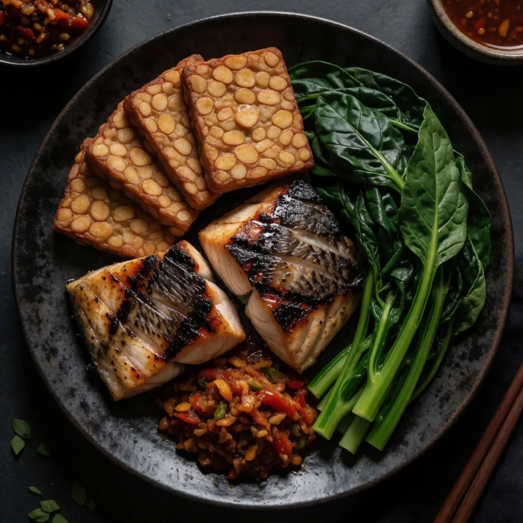 Indonesian breakfast plate