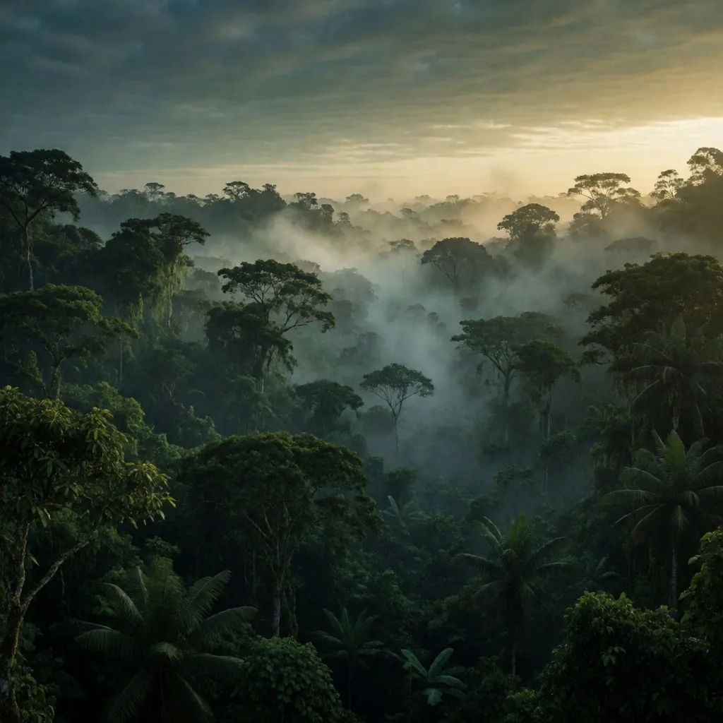 Tropical Indonesian forest canopy